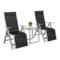 Zestaw krzeseł ogrodowych Ibiza Relax Silver / Black ze stolikiem Cuba Silver