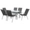 Meble ogrodowe metalowe Sevilla 145 cm Silver / Black Melange 6+1