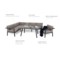 Narożne meble ogrodowe aluminiowe Miami Grey / Taupe