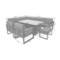 Narożne meble ogrodowe aluminiowe Neapol Comfort Grey / Grey Melange
