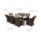 Meble ogrodowe technorattanowe Bristol 230 cm Brown Mat / Brown Melange 8+1