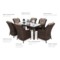 Meble ogrodowe technorattanowe Bristol 180 cm Brown Mat / Brown Melange 6+1
