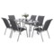 Meble ogrodowe Casablanca 145 cm Silver + Sevilla Silver / Grey 6+1 