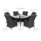 Meble ogrodowe technorattanowe Bristol Round Elegant 150 cm Grey / Grey Melange 6+1