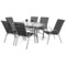 Meble ogrodowe metalowe Sevilla 145 cm Silver / Black Melange 6+1