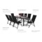 Meble ogrodowe aluminiowe Ibiza 185 cm Black / Black 8+1