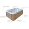 Wanna ogrodowa z hydromasażem Aquess Sensation 6102 3-osobowa Sterling White / OAK