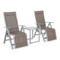 Zestaw krzeseł ogrodowych Ibiza Relax Silver / Taupe ze stolikiem Cuba Silver