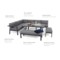 Narożne meble ogrodowe aluminiowe Galapagos Grey / Window Grey
