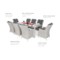 Meble ogrodowe technorattanowe Bristol 230 cm White / Grey 8+1