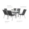 Meble ogrodowe metalowe Sevilla 150 cm Silver / Black Melange 6+1