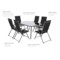 Meble ogrodowe metalowe Casablanca 145 cm Grey / Black 6+1