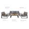 Meble ogrodowe aluminiowe Rimini Dark Grey / Beige Melange