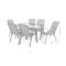 Meble ogrodowe metalowe Casablanca 150 cm Silver / Taupe Atlanta Grey / Beige Striped 6+1