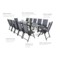 Meble ogrodowe aluminiowe Ontario 200+100 cm Grey / Light Grey Ibiza Grey / Window Grey 12+1