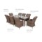 Meble ogrodowe technorattanowe Bristol 230 cm Ginger / Brown Melange 8+1