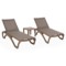Zestaw leżaków ogrodowych Monako Taupe / Taupe ze stolikiem 