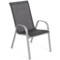 Zestaw 6 metalowych krzeseł ogrodowych Sevilla Silver / Black Melange