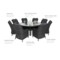 Meble ogrodowe technorattanowe Bristol Round Elegant 180 cm Grey / Grey Melange 8+1
