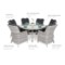 Meble ogrodowe technorattanowe Bristol Round Elegant 150 cm Light Grey / Grey Melange 6+1