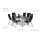 Meble ogrodowe aluminiowe Ibiza 185 cm Silver / Black 8+1