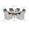 Meble ogrodowe technorattanowe Bristol Round Elegant 150 cm White / Grey 6+1