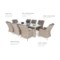 Meble ogrodowe technorattanowe Bristol 230 cm Beige / Beige Melange 8+1