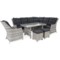 Narożny zestaw mebli ogrodowych prawy Alicante Light Grey / Grey Melange z pufami