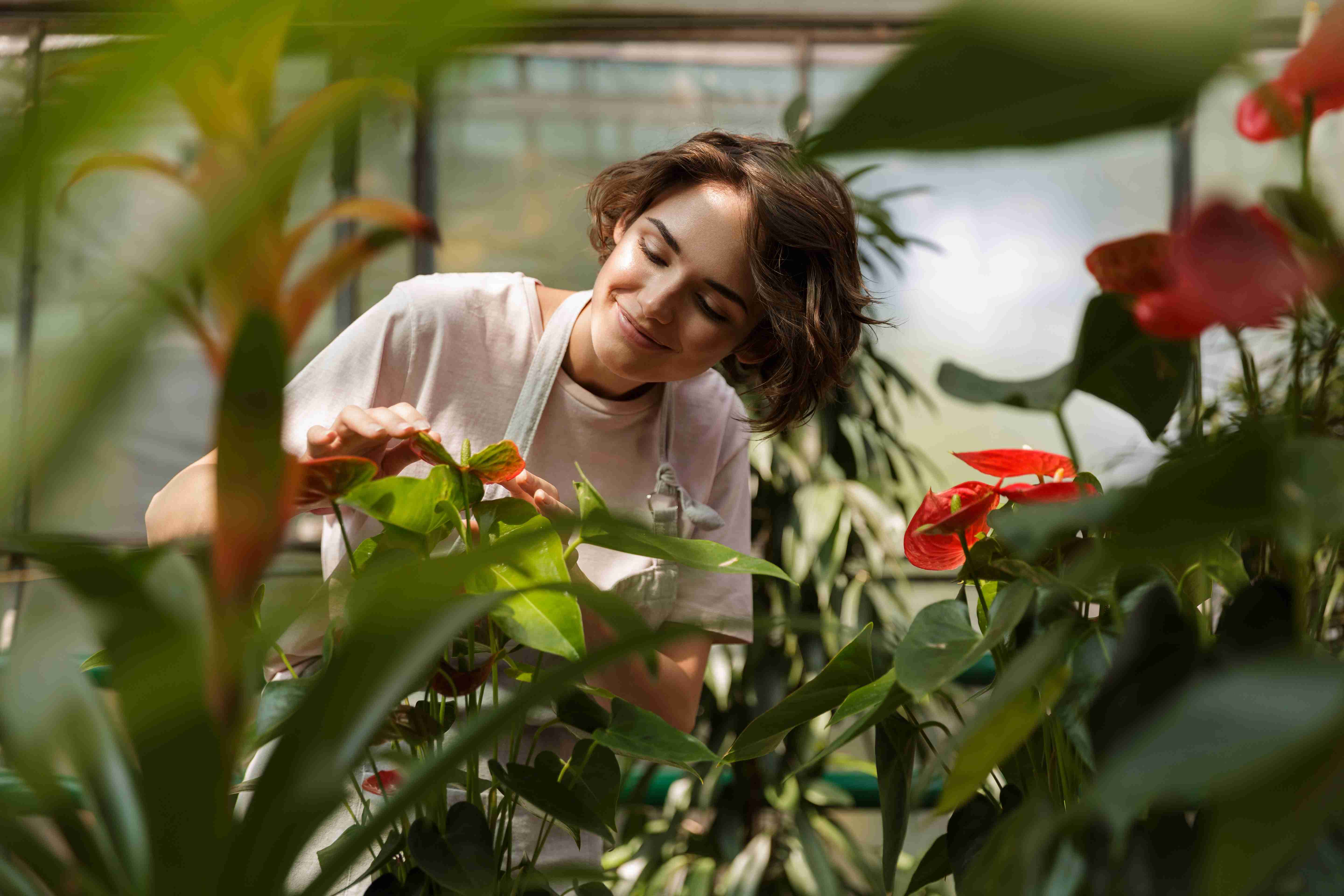 kobieta w szklarni