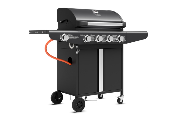 czarny grill gazowy