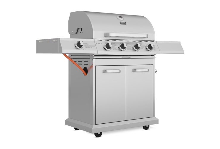 srebrny grill gazowy